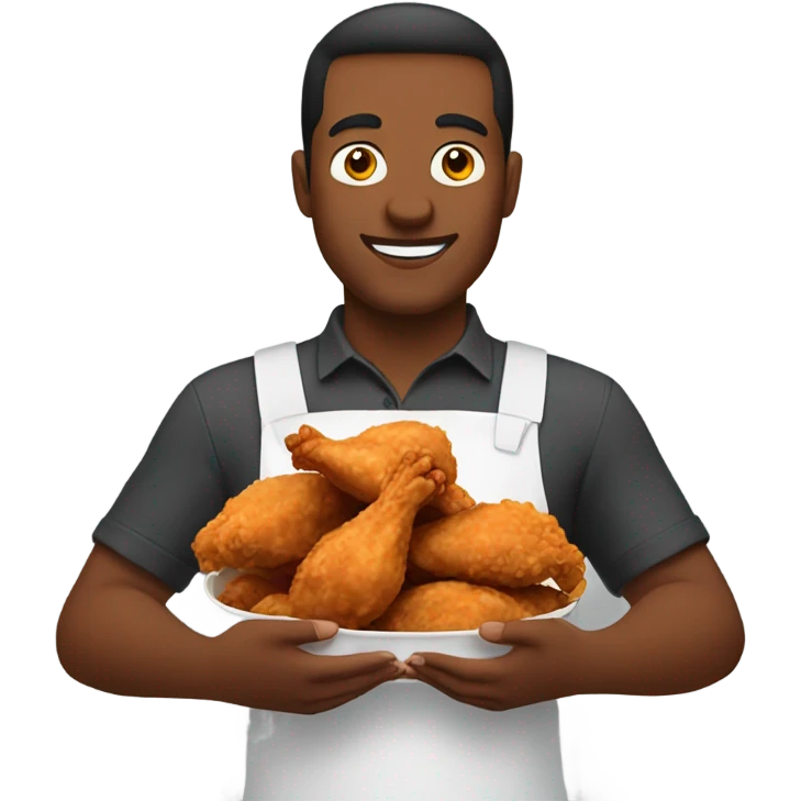 Men holding fried chicken  emoji