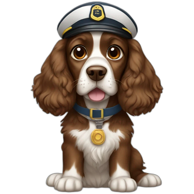 brown spaniel dressed as pilot emoji