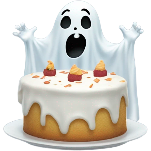 Ghost eating cake emoji