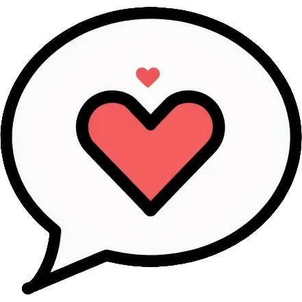 speech bubble with a heart inside emoji