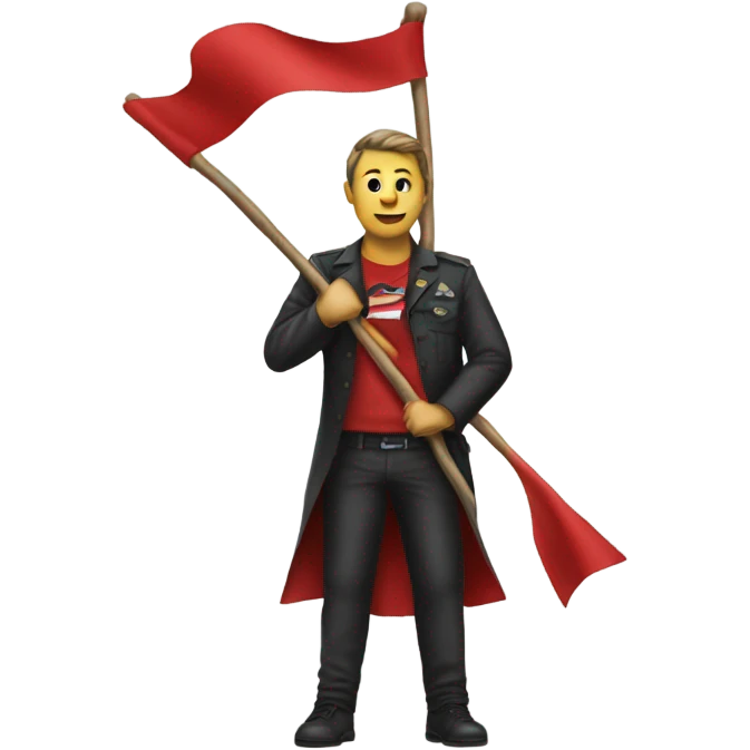 Create a redflag on two legs emoji