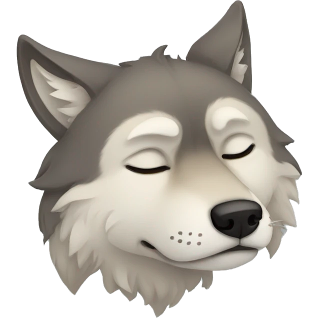 sad wolf sleeping emoji