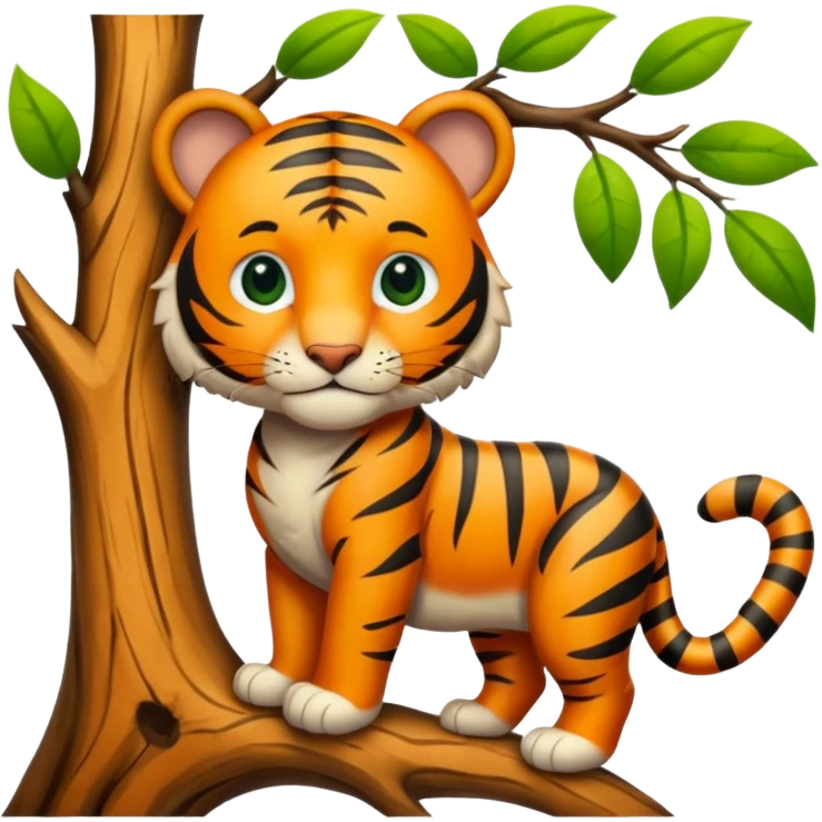Tiger on tree emoji