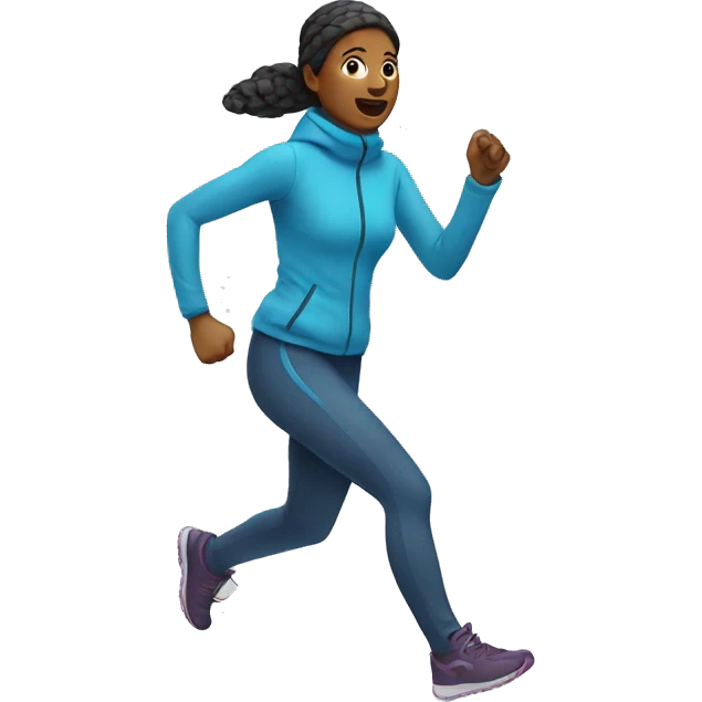 winter woman running emoji