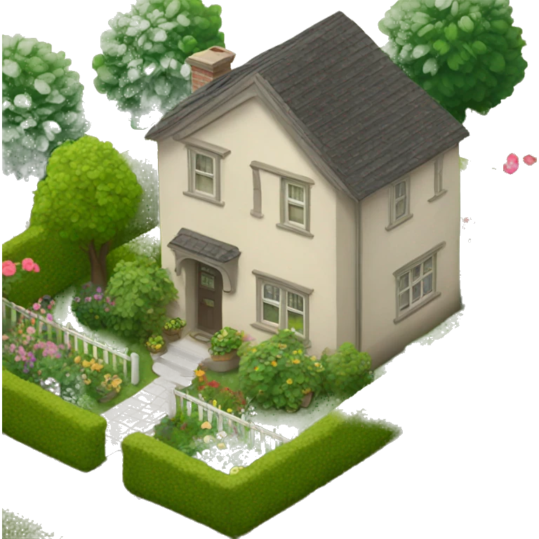 house with garden and windows emoji