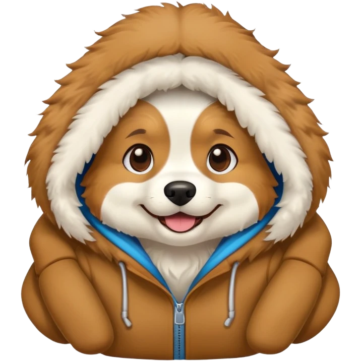 Dog ￼wearing ￼a hoodie ￼ emoji
