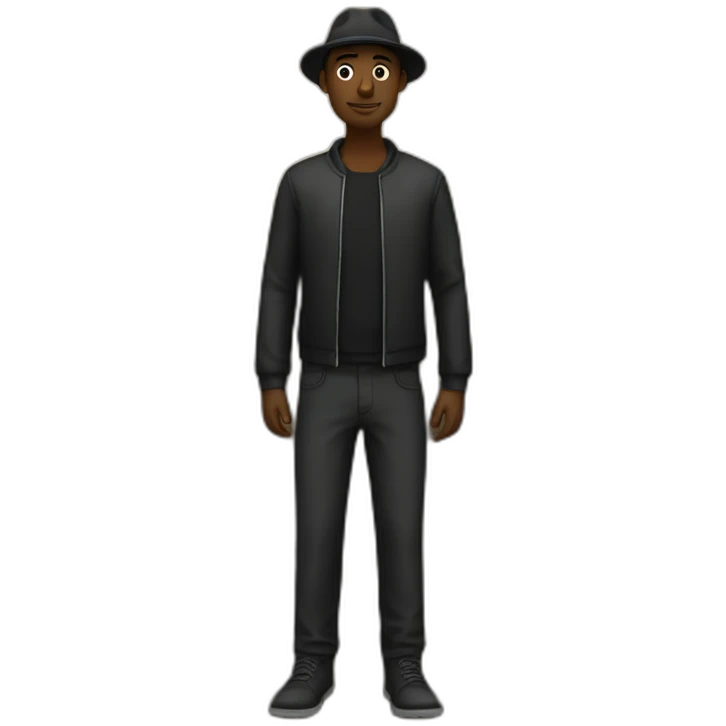 Homme noir dans un champ emoji