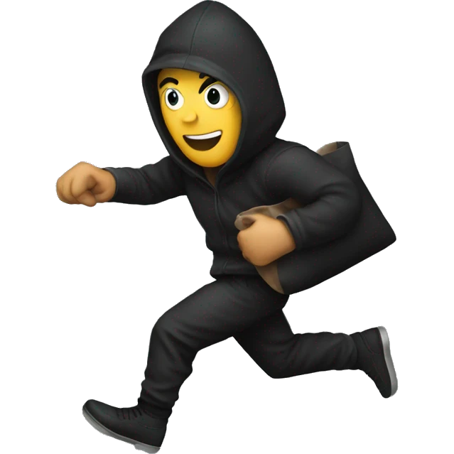 robber running to the left holding a black sack emoji