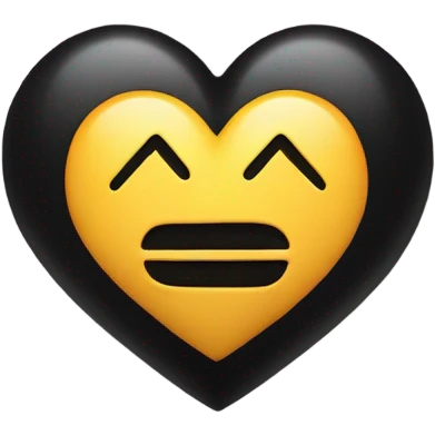A black heart with “Des” written on it emoji