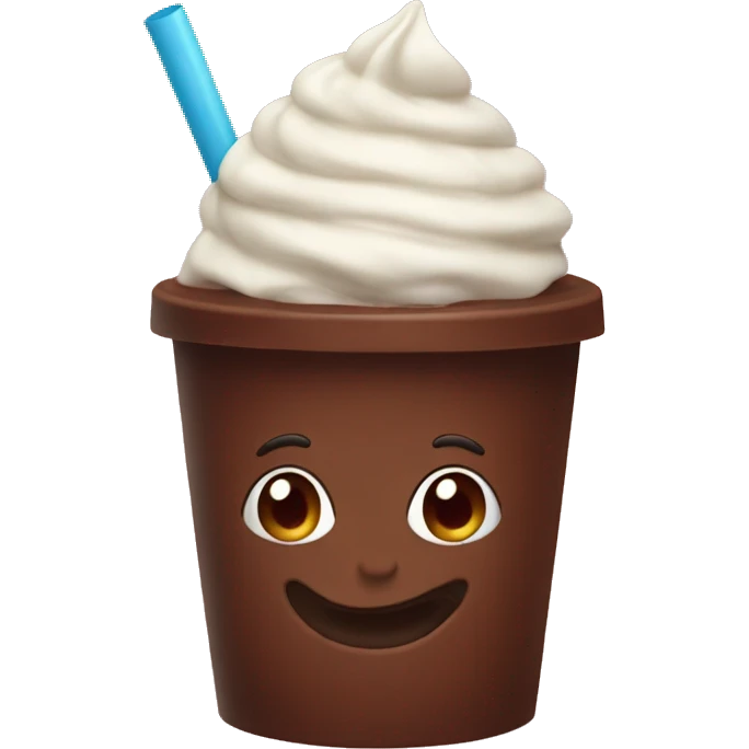 Draw chocolate with shake emoji