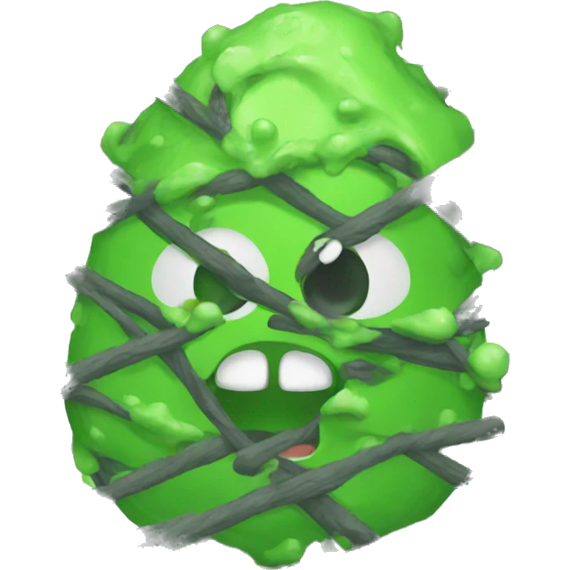There is a slime in the cage emoji
