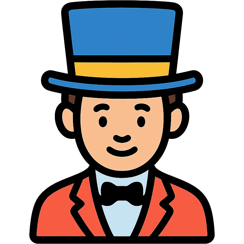 man wearing a top hat, colored icon emoji