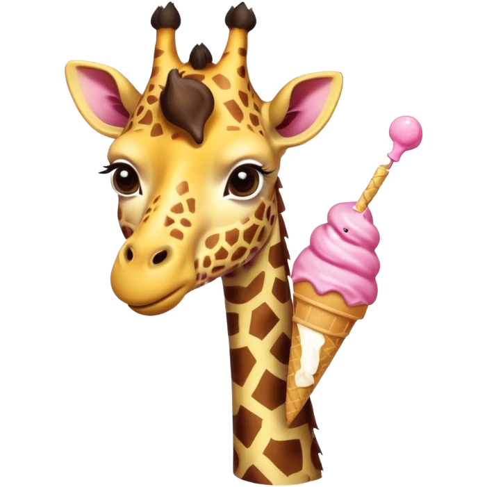 dondurma yiyen zürafa emoji