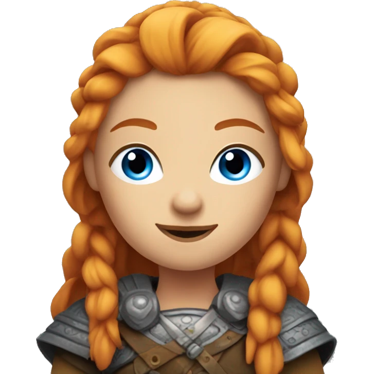Orange haired, blue eyed Viking woman emoji