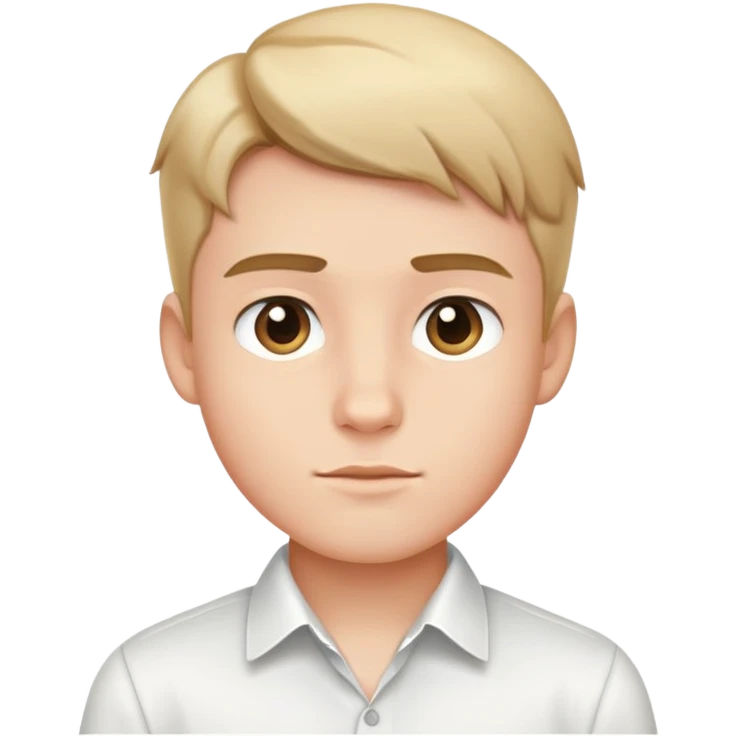A handsome young boy in a white shirt emoji