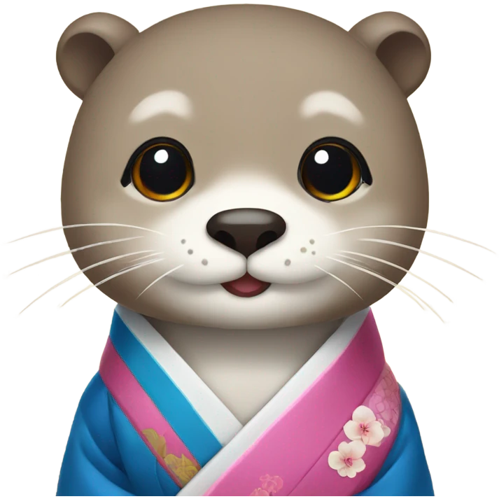 a otter face wearing traditional korean hanbok emoji