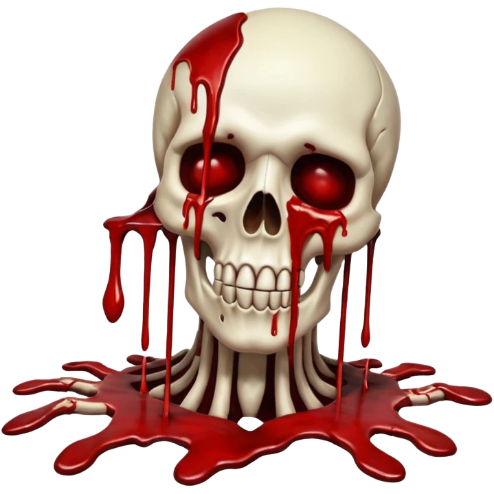 3D rotting corpse jumping in the air. In the style of your bloody skull art. More blood emoji