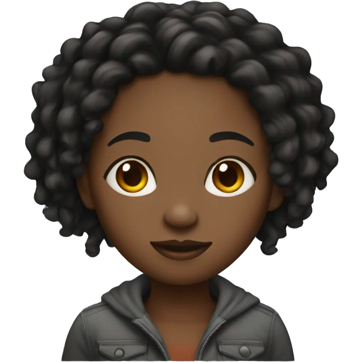 one black girl with short locs emoji