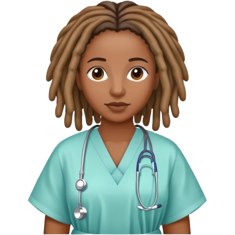 Black woman with locs in hospital  emoji