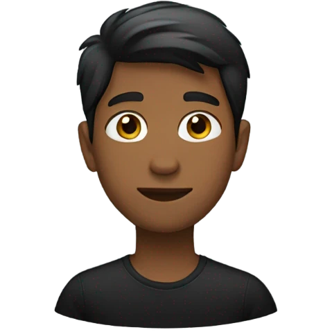Brown boy with black shirt  emoji