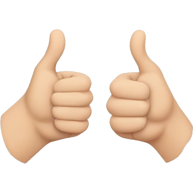 Right hand and left hand with thumbs down, and with the fingers touching eachother emoji