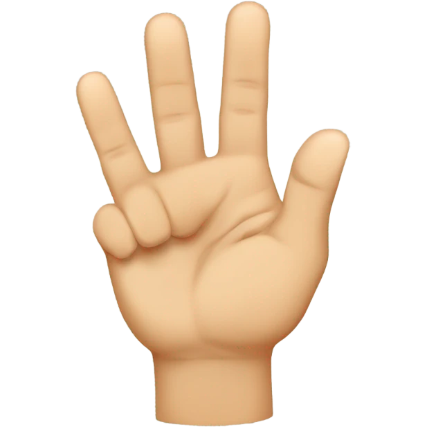 hand gesture with middle and ring fingers crossed, forming a ,,W'' shape for west side emoji