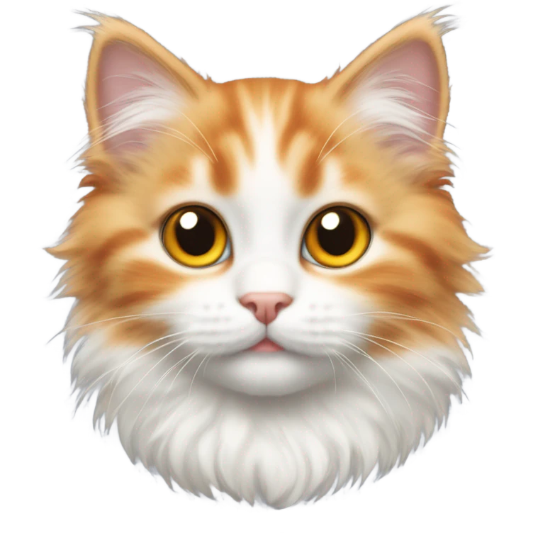 orange and white fluffy kitty emoji