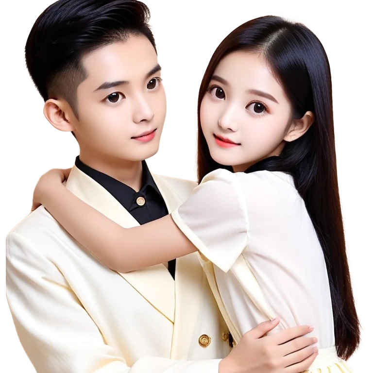 bé gái 1 tuổi, da trắng, tóc ngắn, buộc tóc đen 2 bên, miệng ngậm núm vú giả, áo hồng emoji