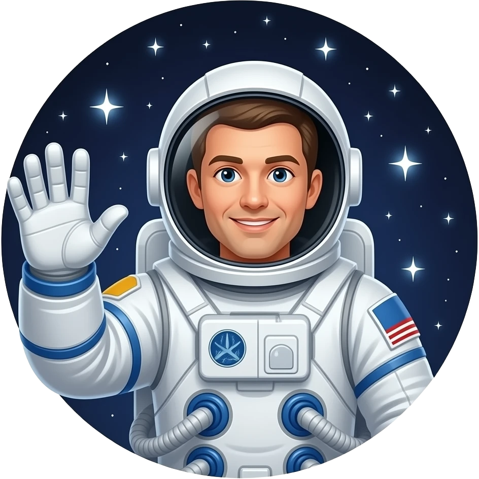 Astronaut waving emoji