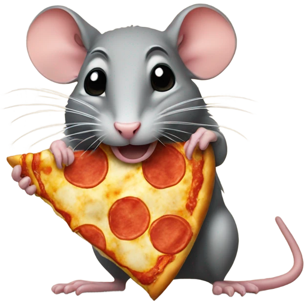 Rat eating pizza emoji