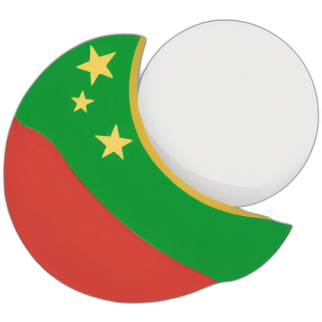 PTI party flag half red and half green with Moon and star emoji