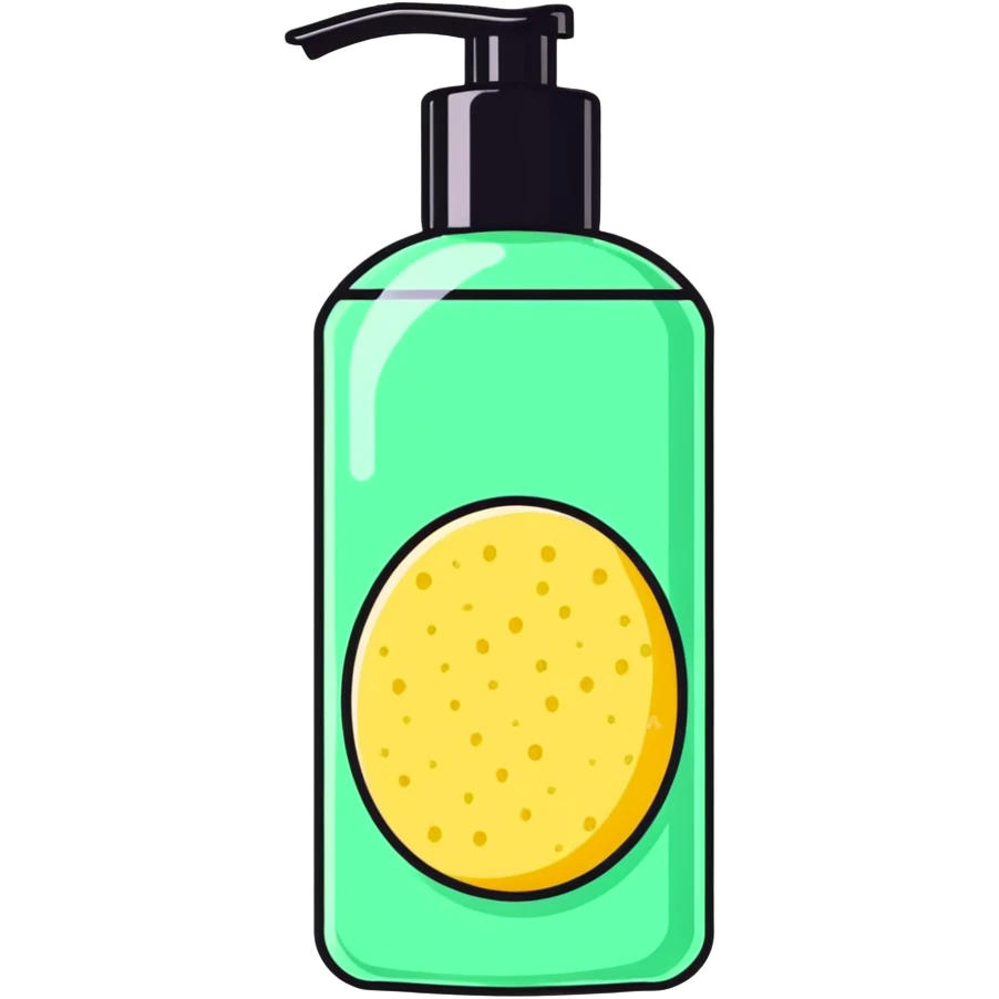 AVON shower gel, body scrub, and loofah emoji