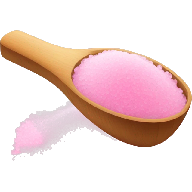 pink epsom salt with wooden spoon  emoji