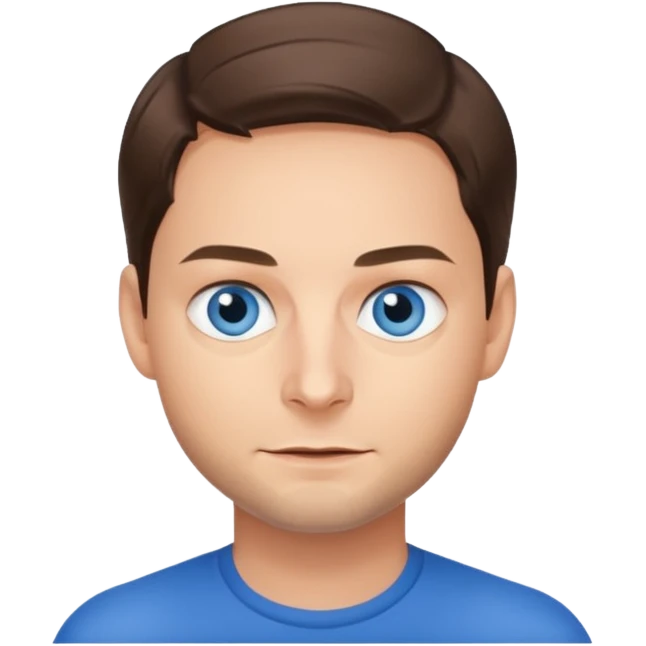 Tobey Maguire with blue eyes emoji