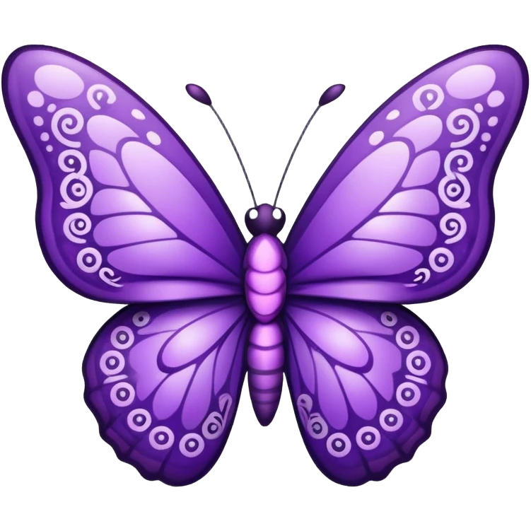 Purple butterfly with bow on emoji
