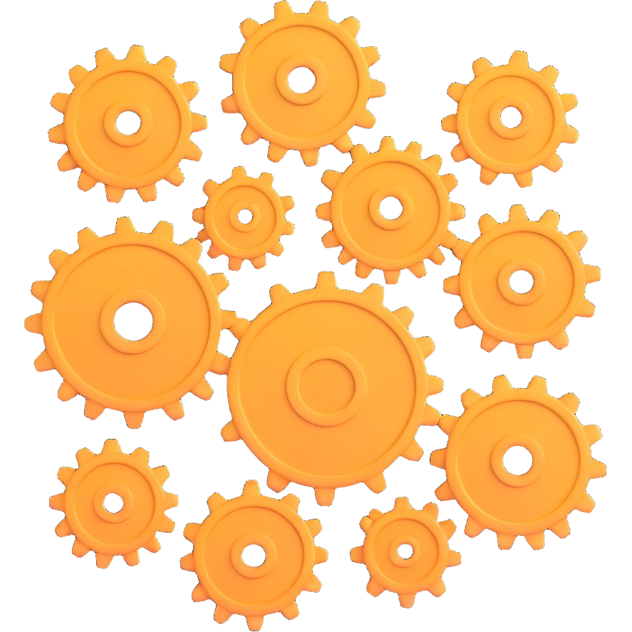 The interesting mechanism consists of five gears emoji