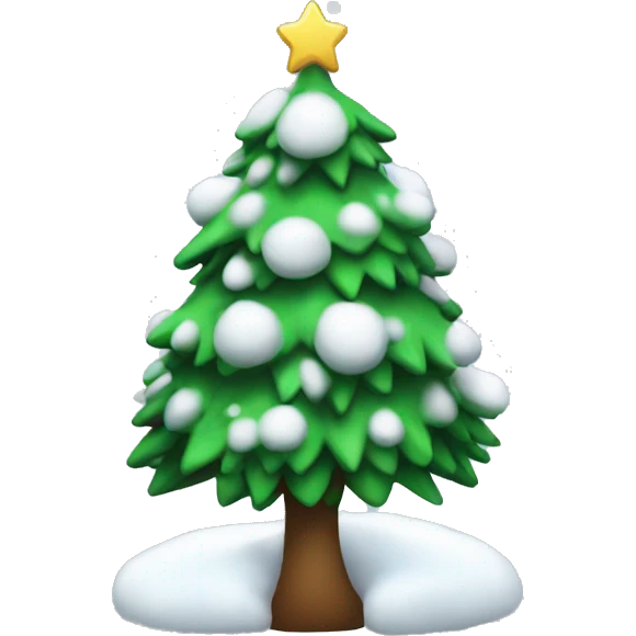 Christmas tree with snow on it emoji