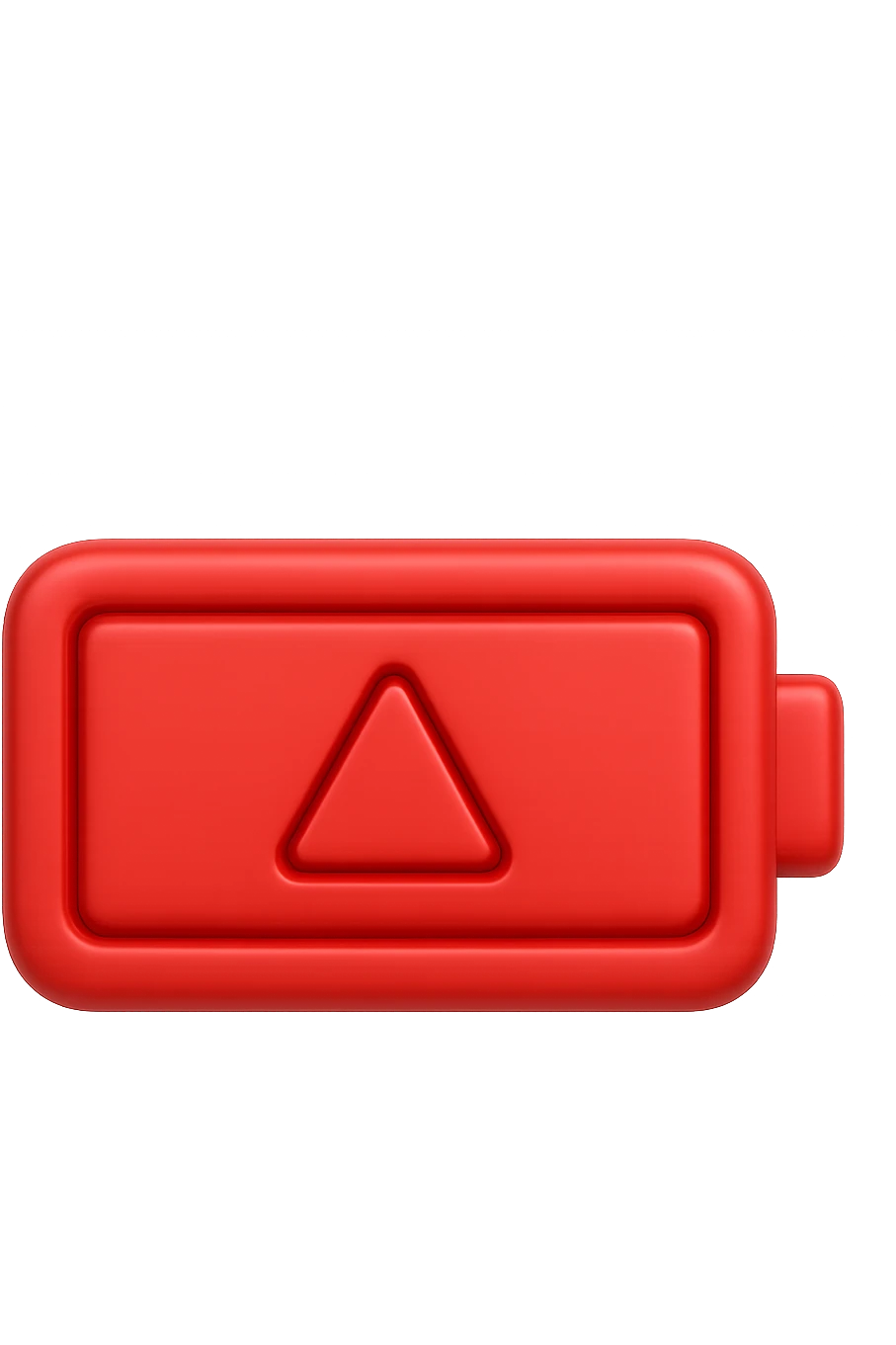 EMOJI STILE IPHONE DI UNA BATTERIA ROSSA SCARICA IN 3D emoji