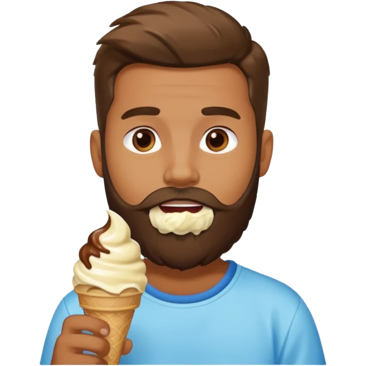 bearded man ice cream emoji