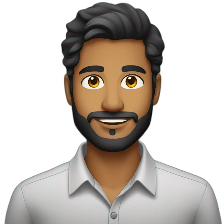 sri lankan 25 year old handsome and stylish guy with a beard and no smile emoji