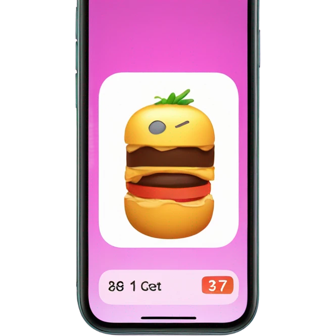smartphone screen showing the number of calories. emoji