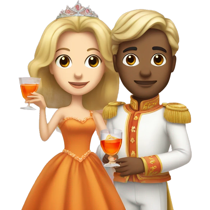 prince and princess drinking aperol emoji