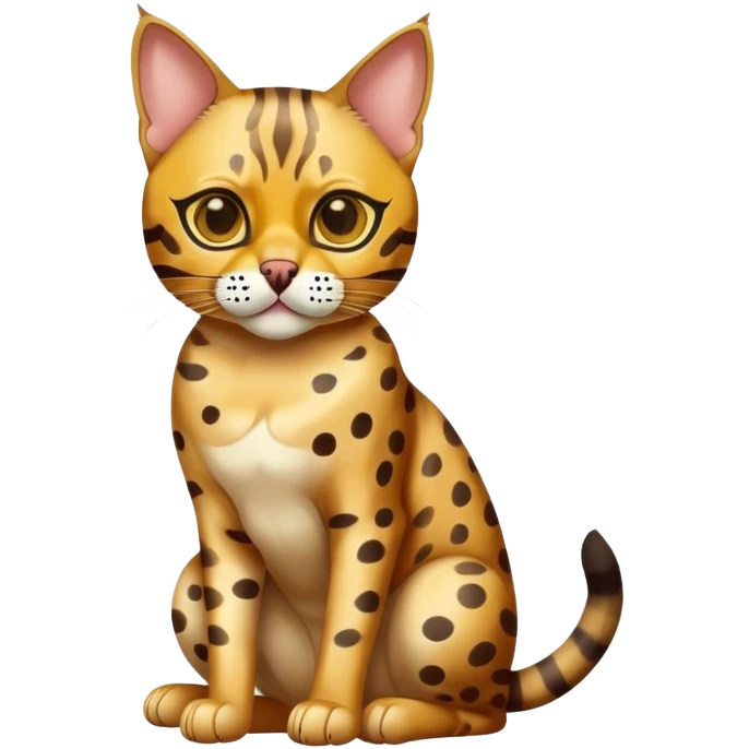 Bengal cat full body sitting with a mask emoji