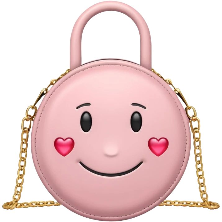 fashionable pastel pink handbag apple emoji inspired emoji