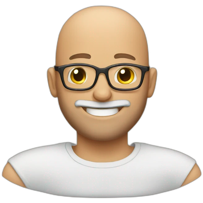 bald man with glasses and beard rubbing hands and smiling emoji