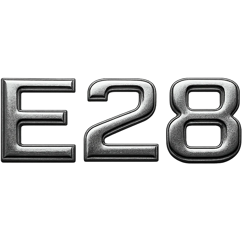 3D chrome letter 'E28' emoji