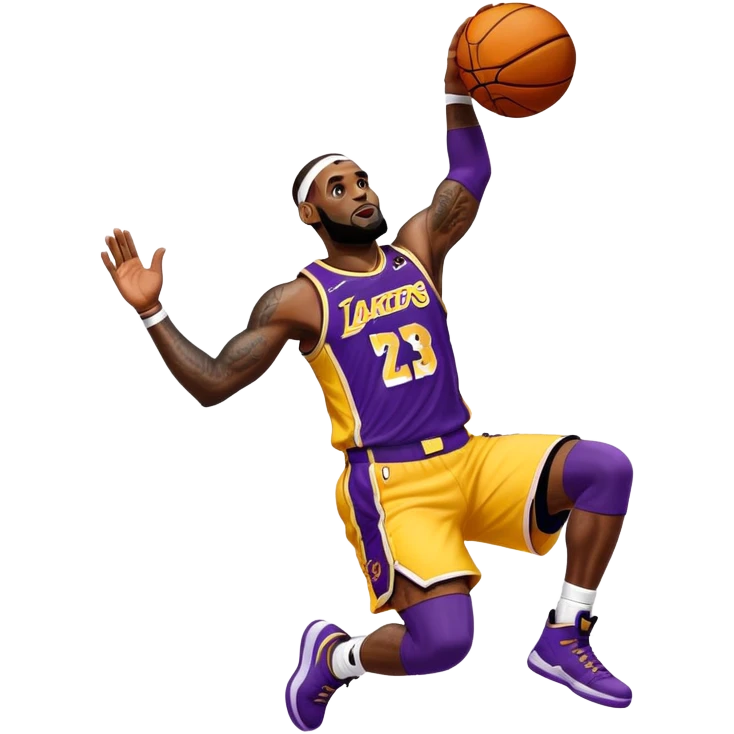 LeBron James basketball player in Lakers jersey dunking emoji