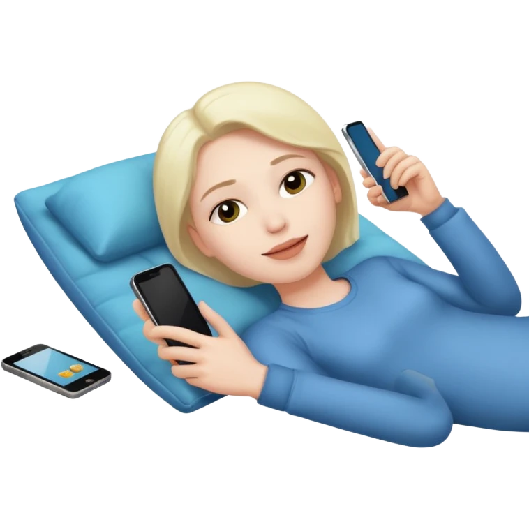 سرماخوردم دراز کشیدم گوشی دستمه emoji