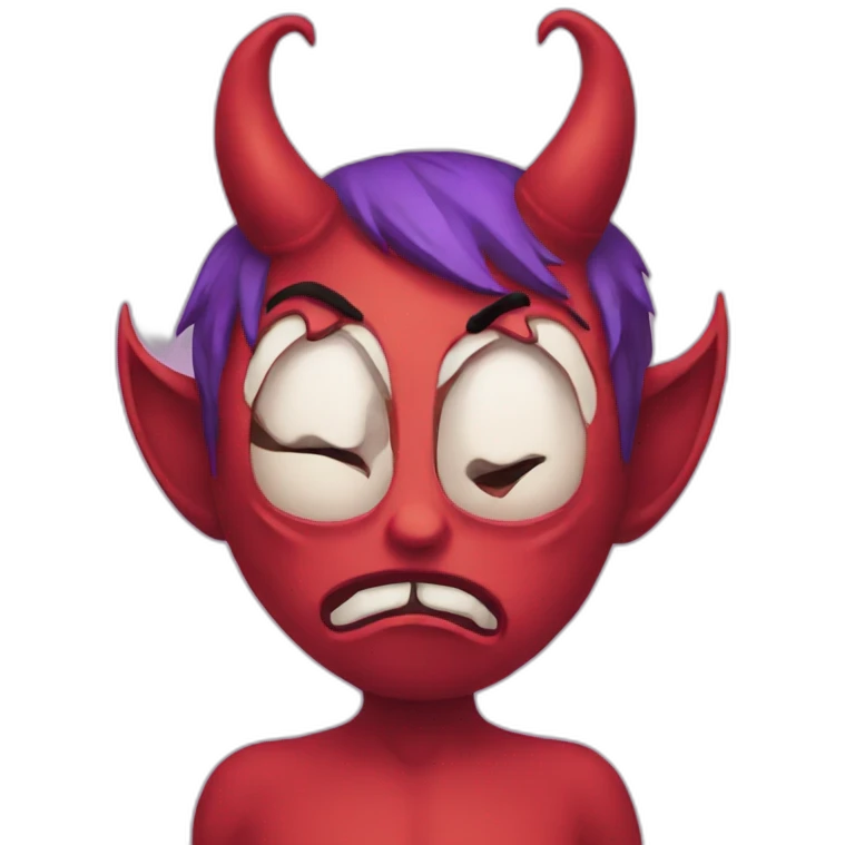 sad devil with lean emoji