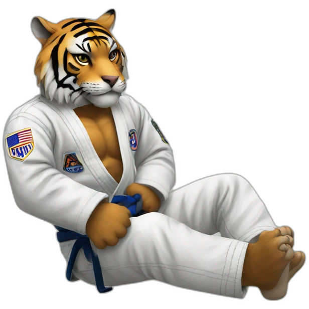 BJJ seated guard  Tiger  emoji